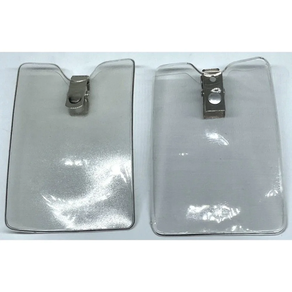 Vertical ID Badge Holder Thumb Notch Clear Vinyl Alligator Clip‎ LOT of 328